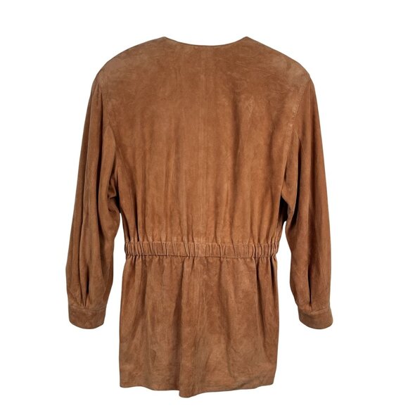 La Matta Womens 100% Leather Coat Cardigan Sz 4 Made in Italy - Picture 2 of 12